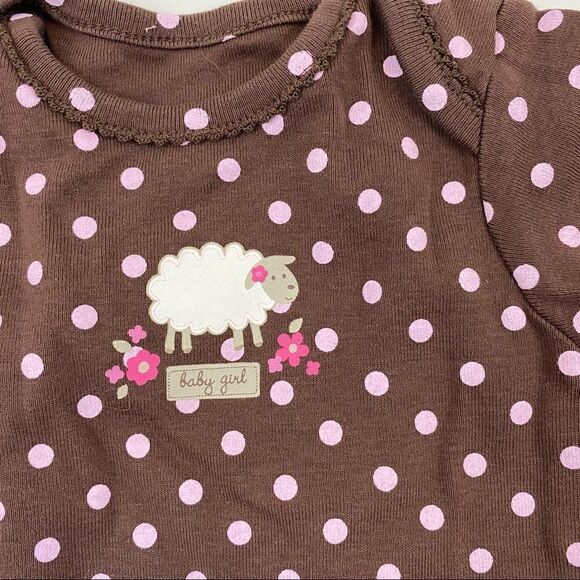 Pink and Brown Carter's snap crotch short sleeve onesie Girl 3 months bundle - Picture 4 of 13